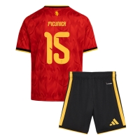 Camiseta Bélgica Thomas Meunier #15 Primera Equipación Replica Mundial 2026 para niños mangas cortas (+ Pantalones cortos)